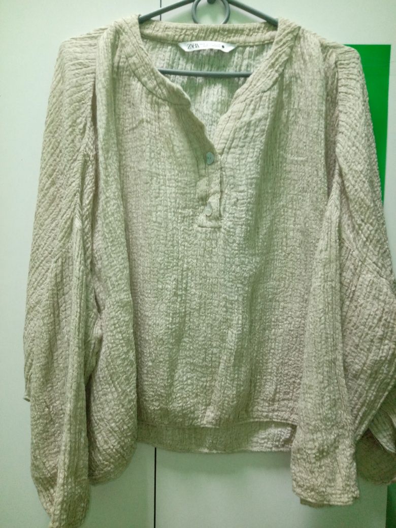 Хлопковая летняя легкая рубашка блуза Zara