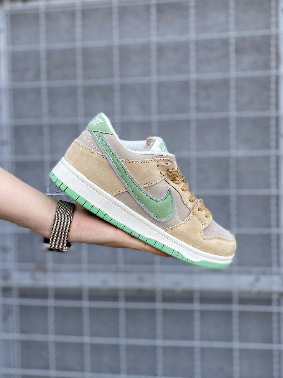 Nike SB dunk beige&green/Мужские кросовки/Чоловічі кросівки/nike/найк