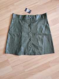 Skórzana spódnica  George w kolorze khaki, wzór krokodyl