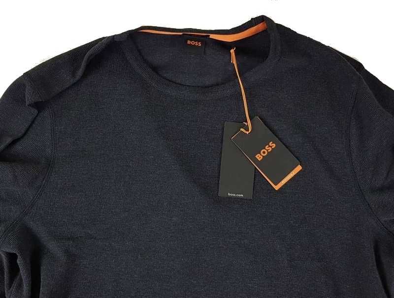 Męska bluzka Hugo Boss szarogranatowa Longsleeve Tempest Slim nowa 4XL