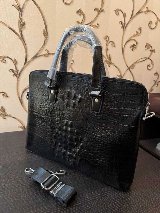 Стильна чоловіча / стильная мужская сумка під крокодилячу шкіру • Нова
