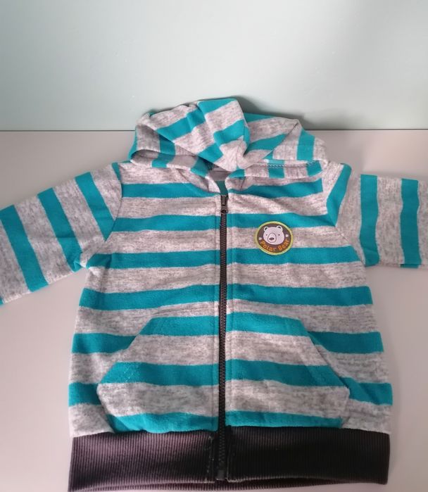 Bluza polar dla niemowlaka, rozpinana bluza z kapturem