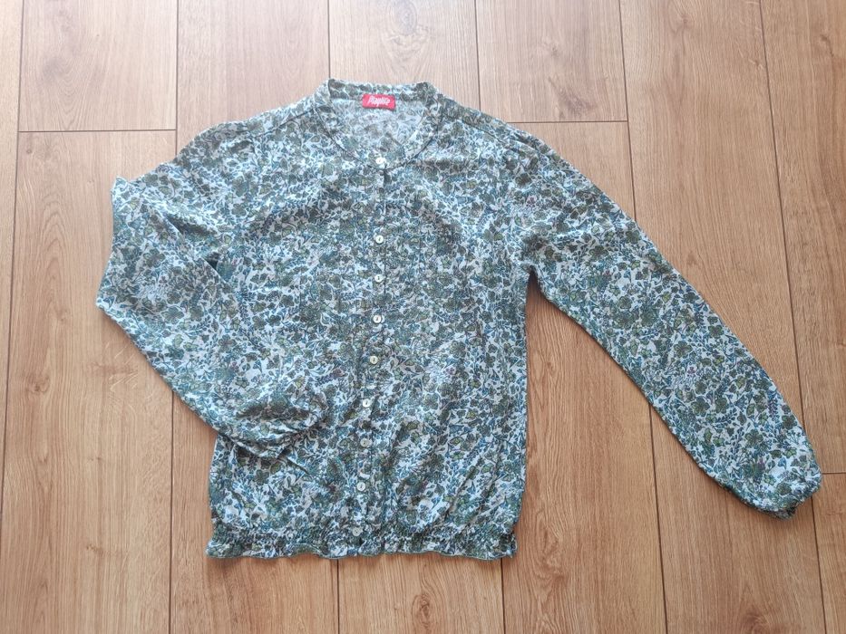 Playlife XS/S koszula damska w kwiaty zielona