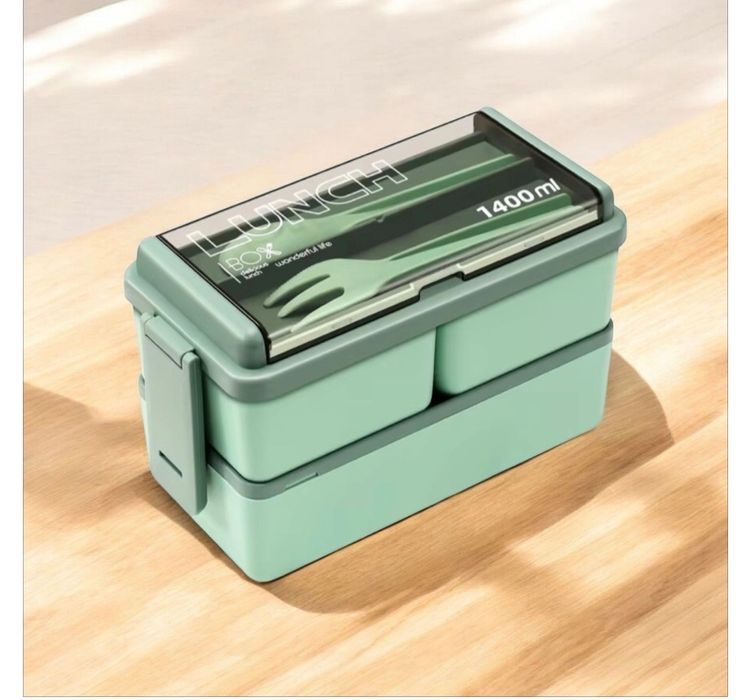 Nowa zielona śniadaniówka lunch box pojemnik na żywność