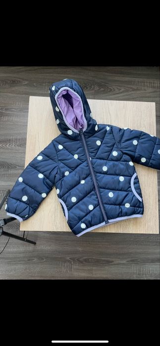Куртка курточка M&S 86 92 осіння на осінь весняна синя в горох