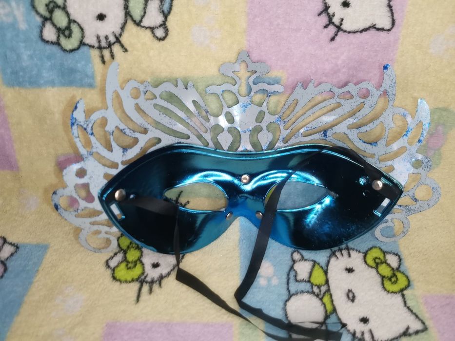 Карнавальная Венецианская маска карнавал праздник фотосессия синяя