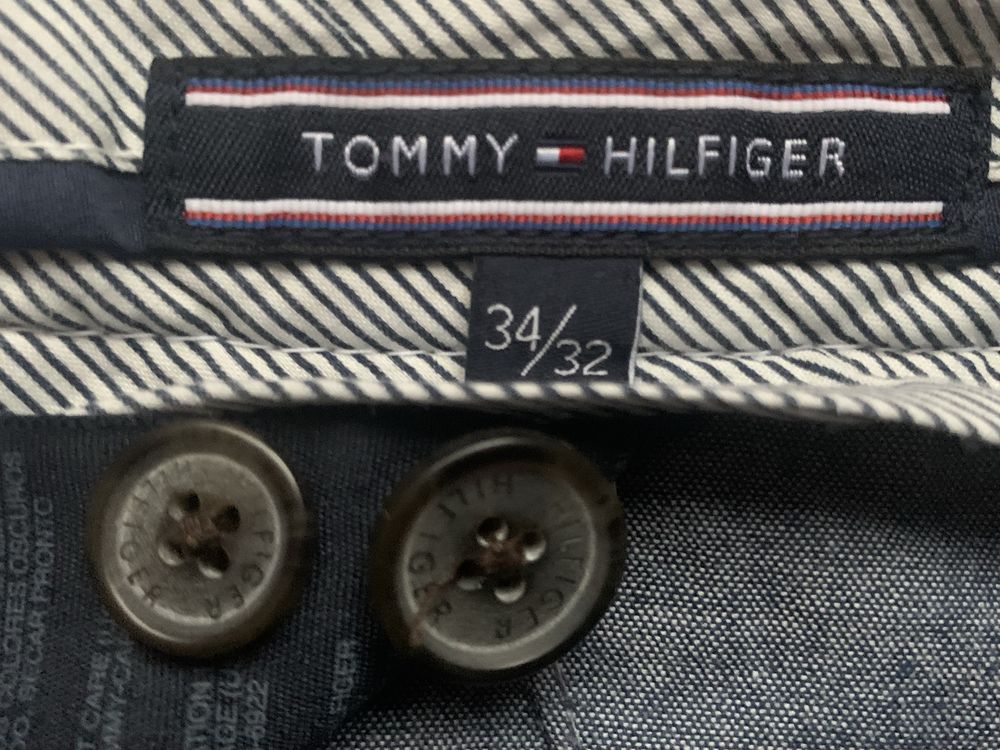 Spodnie męskie chino Tommy Hilfiger błękitne 34/32