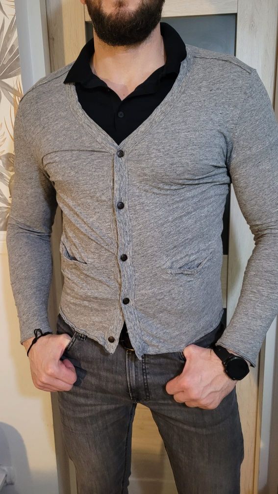 Sweter męski na guziki xl h&m