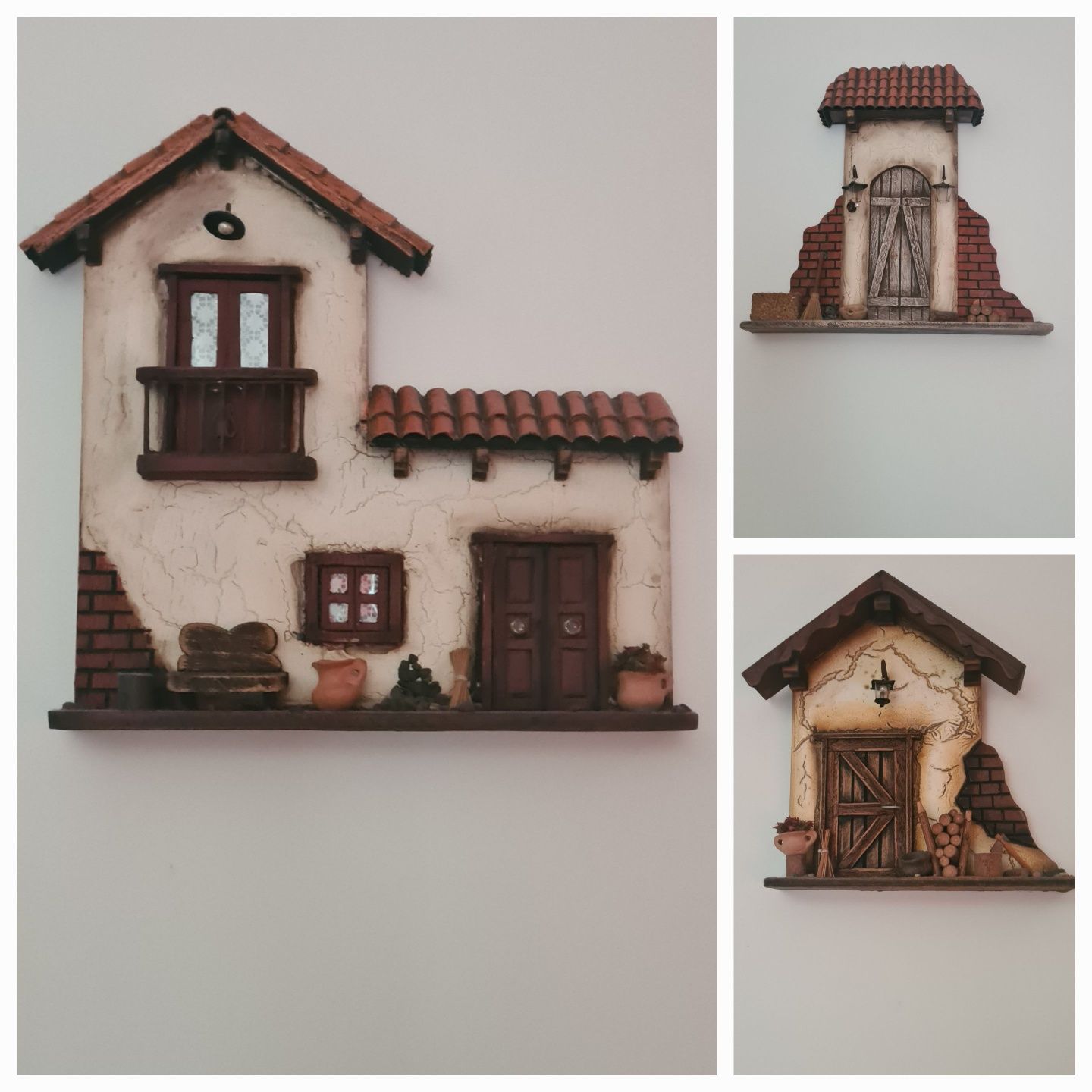 Conjunto 3 casas decorativas de madeira