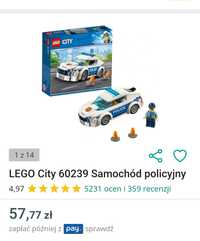 Klocki lego city 60239 policja auto policyjne