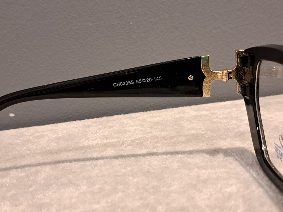 CHLOE damskie nowe czarne zlote okulary zerówki oprawki
