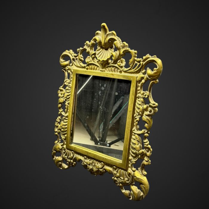 Złocone lusterko lustro toaletkowe stołowe w stylu rokokowym B51/12018