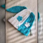 Czapka z uszami na szydełku