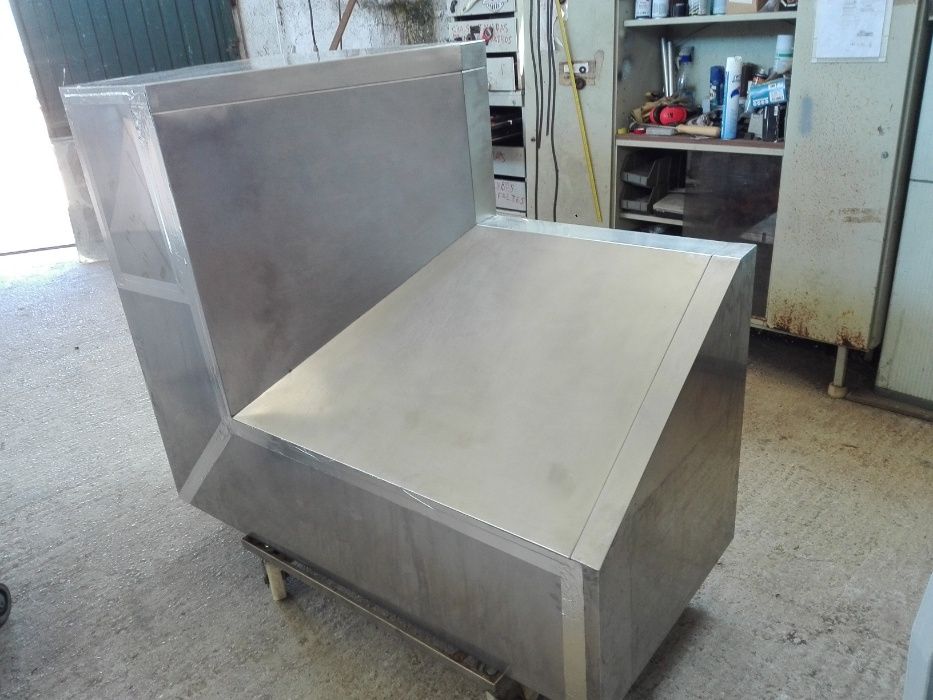 Hotte inox parietal em L 1500/1250x800x700 mm