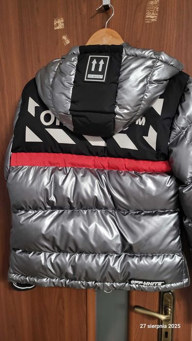 Kurtka srebna z kapturem OFF-White
