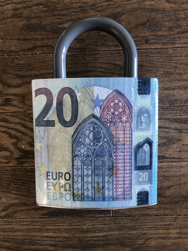 Skarbonka kłódka otwierana 20 euro
