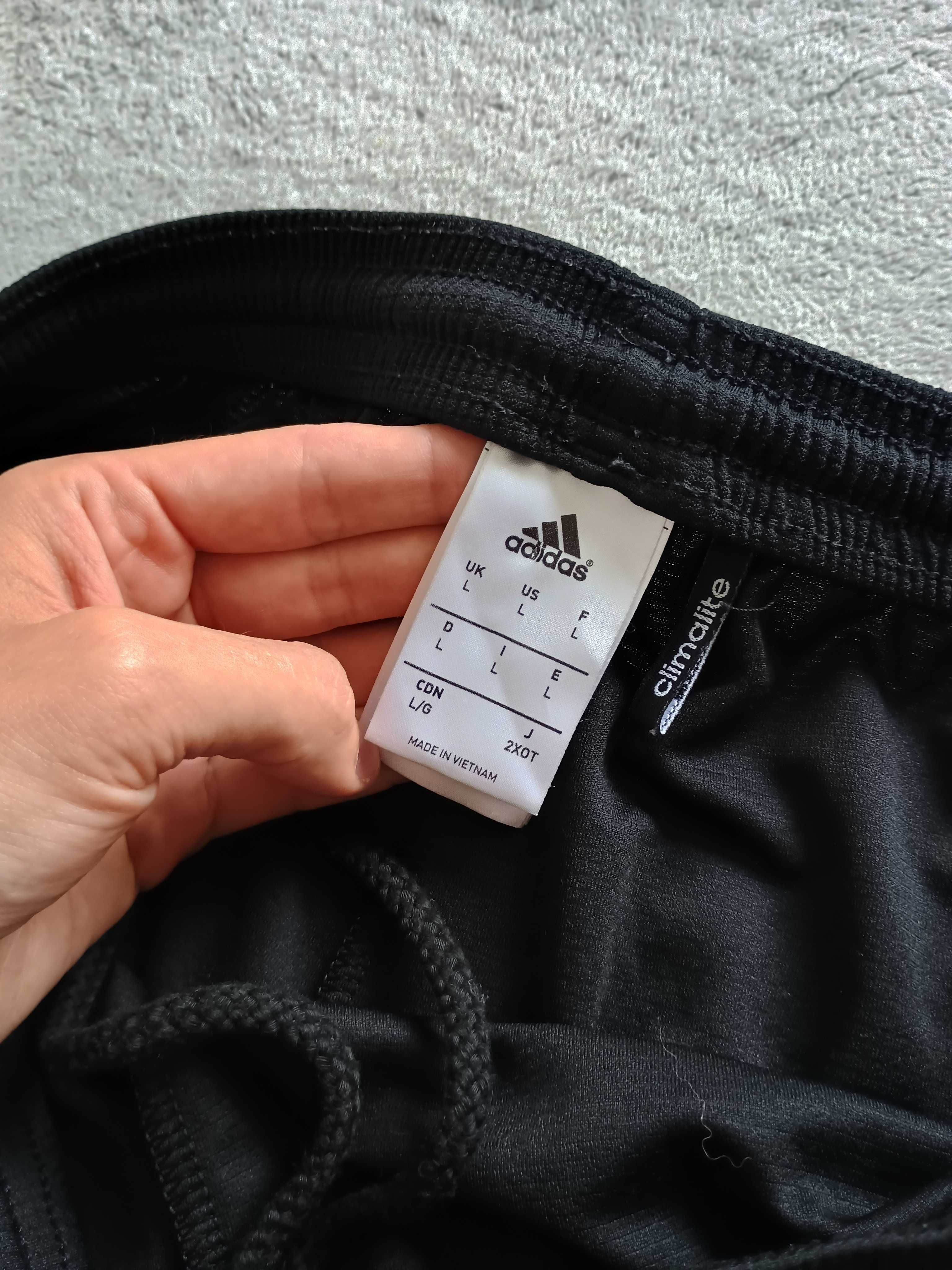 Męskie spodenki/szorty treningowe Adidas - rozmiar L, czarno-białe