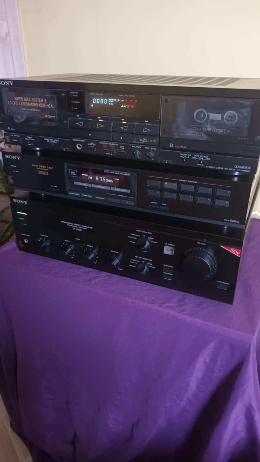 Wieża sony 3 segmenty wzmacniacz TA-F 400