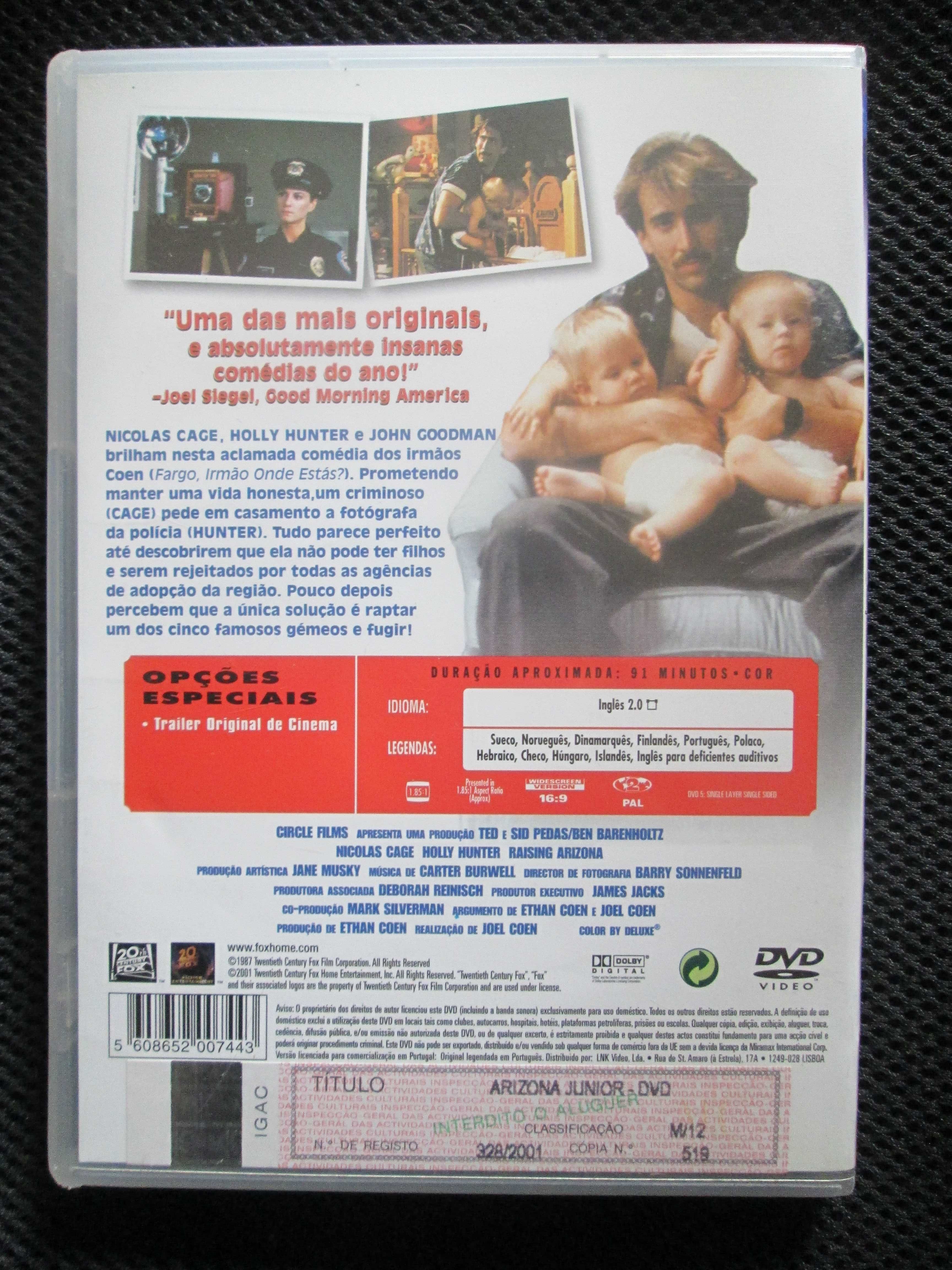 DVD Arizona Junior, Joel Coen, Nicolas Cage, Holly Hunter John Goodman
