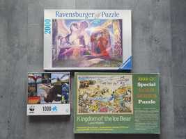 Urlop Puzzle zestaw 2000 Ravensburger Stonehenge (-1) i 2x 1000 WWF