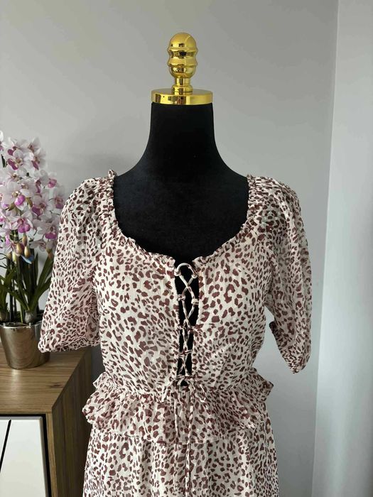 Sukienka w Panterkę – Romantyczny Styl Boho - Miss Selfridge - S/36