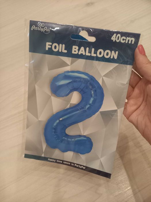 Balon cyfra 2 niebieska 40cm