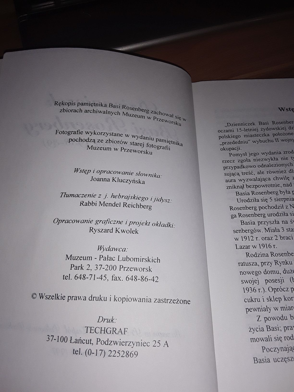 Dzienniczek Basi Rosenberg Przeworsk 1938 39