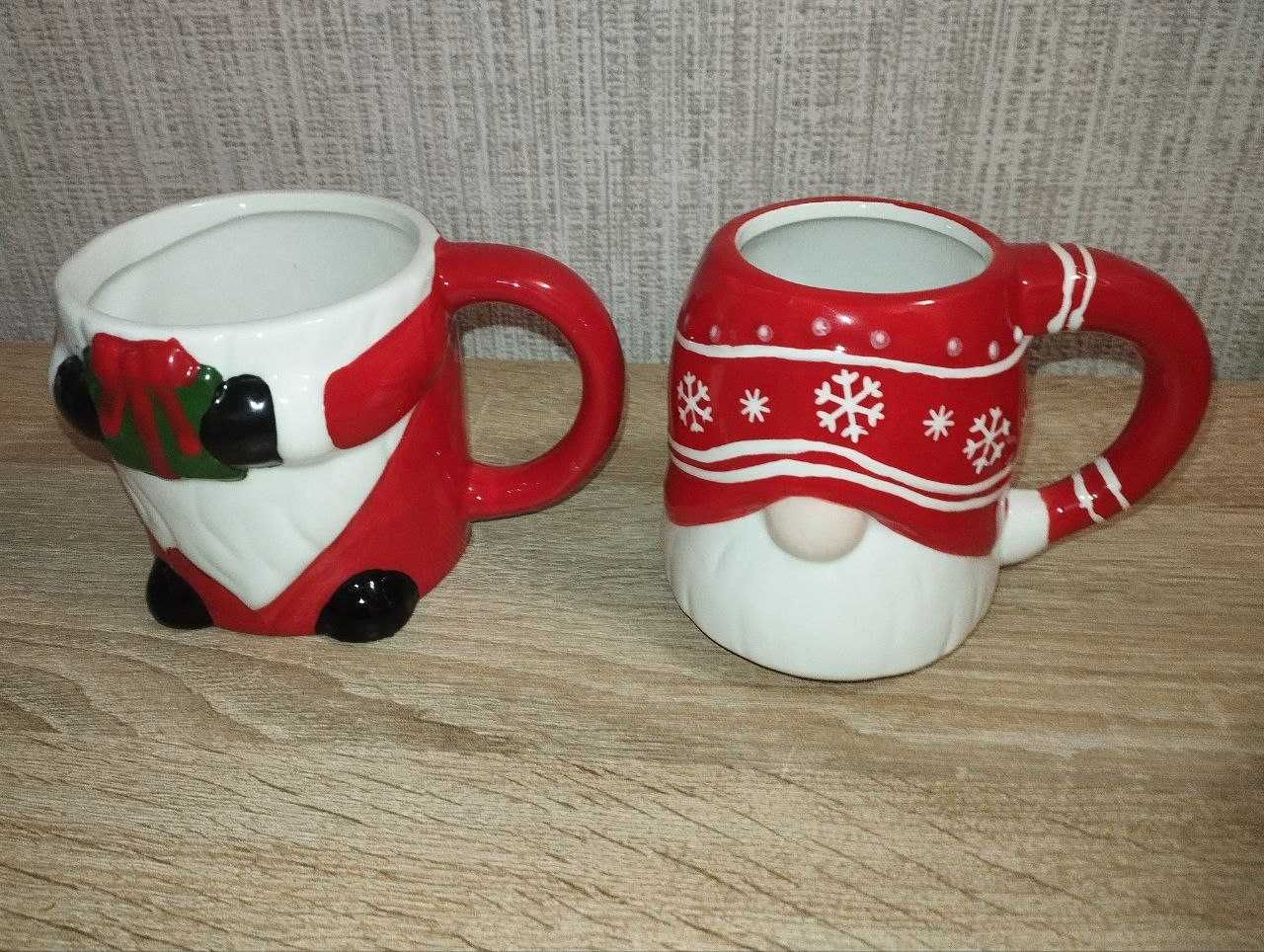 Чашки різдвяні новорічні з гномом, 2 шт.
