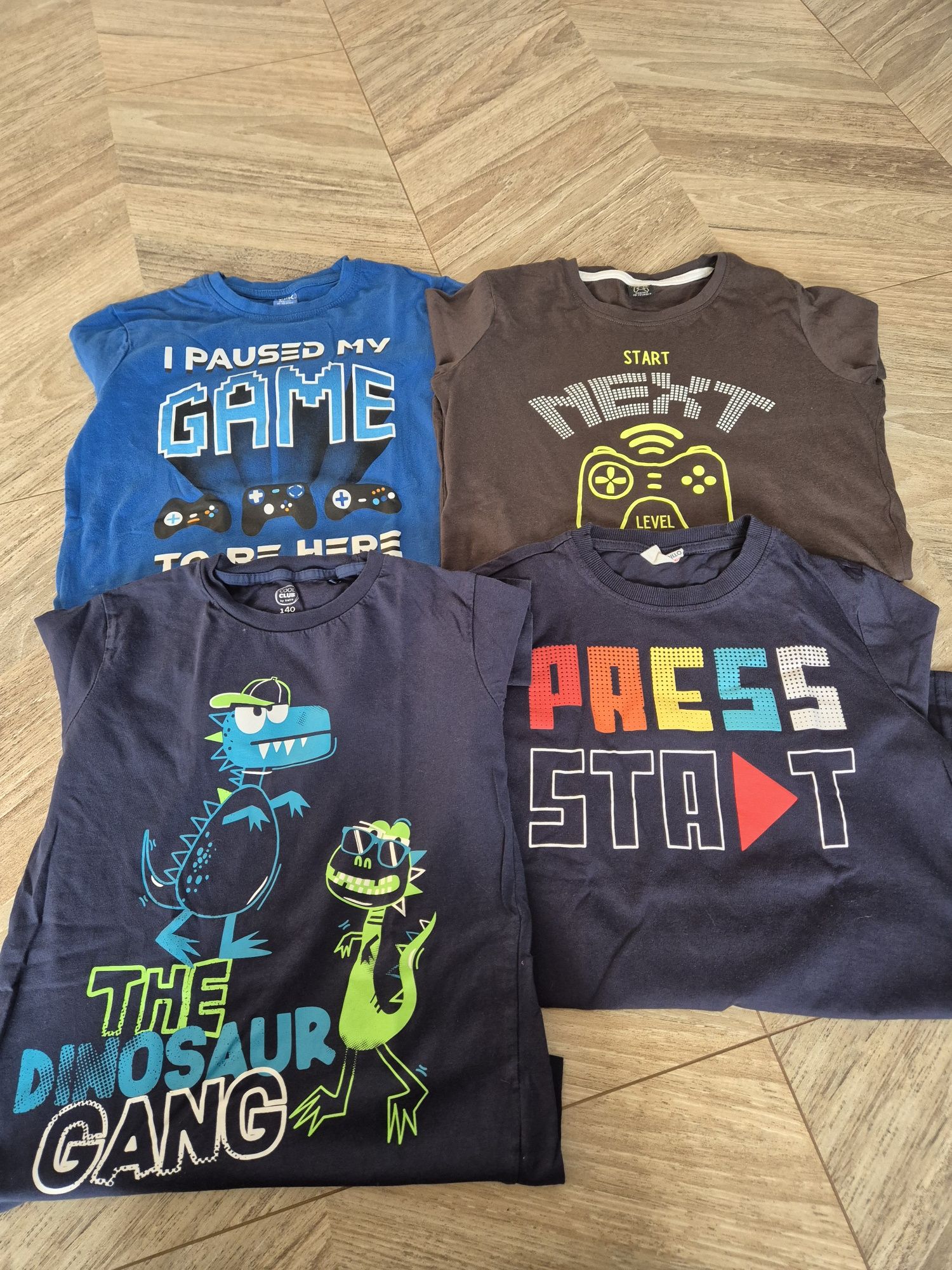 Zestaw koszulki tshirt rozm od 140 do 146 gamer hm cocodrillo  pad