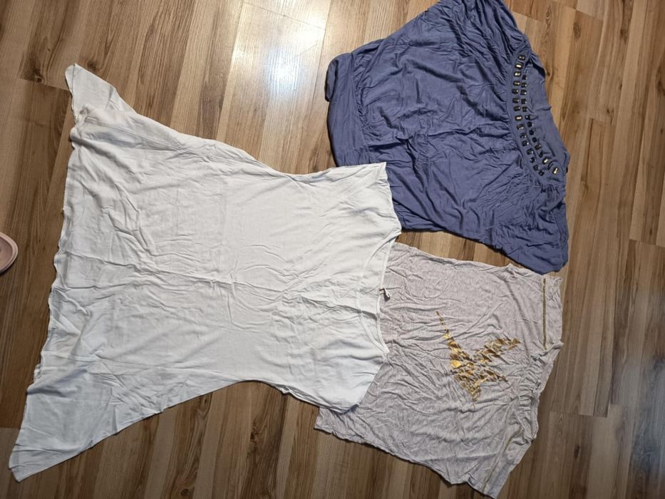 T-shirt damski koszulka bluzka krótki rękaw 3 sztuki
