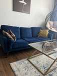 sofa Lokka  welur Granatowy dla 3 osob