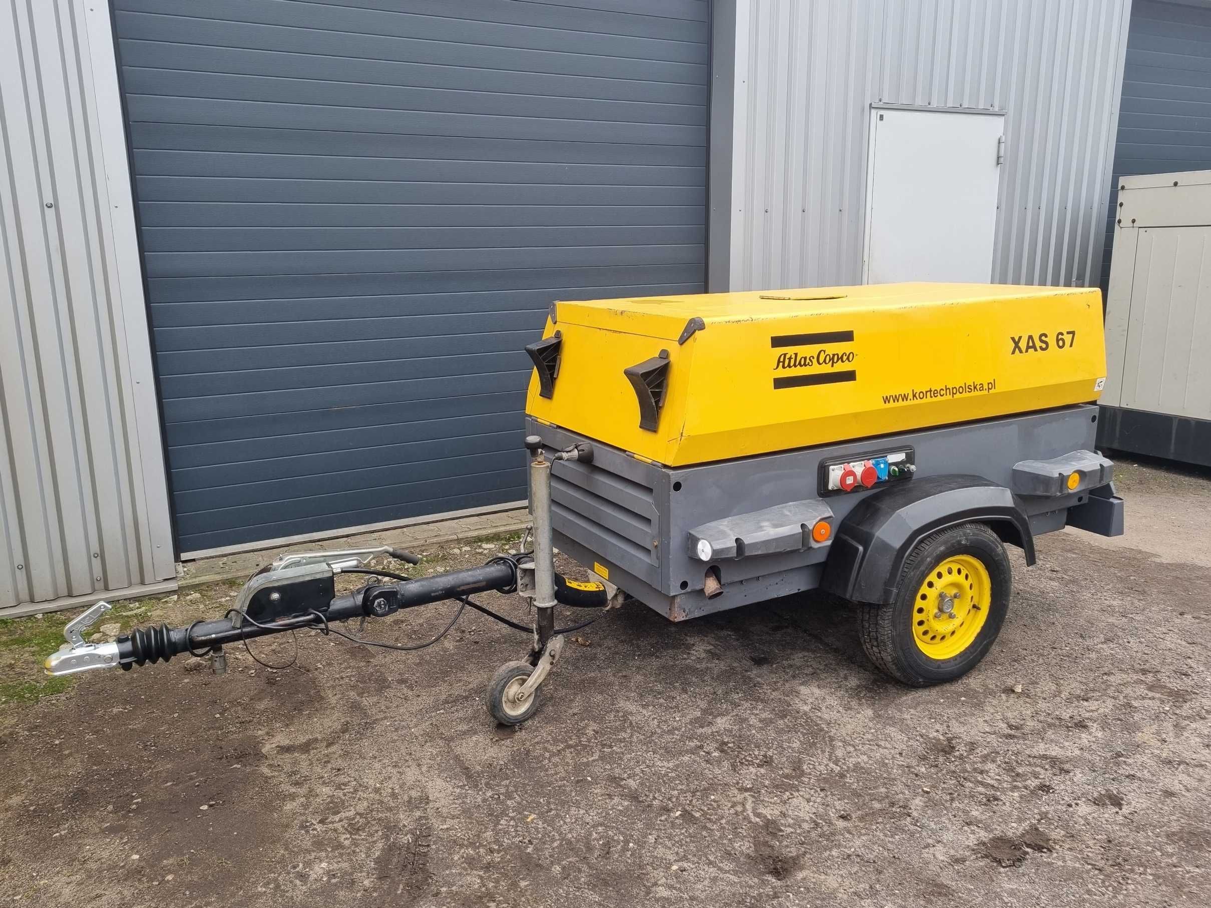 Kompresor Atlas Copco XAS67 z Agregatem 6,5kVA dokumenty super stan