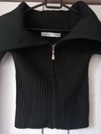 Sweter,kardigan krótki czarny na suwak -Berlisha- "Girl Tricot"-roz-S.