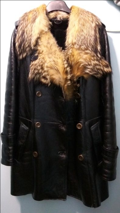 Дублянка жіноча, натуральна, комір єнот, розмір 36