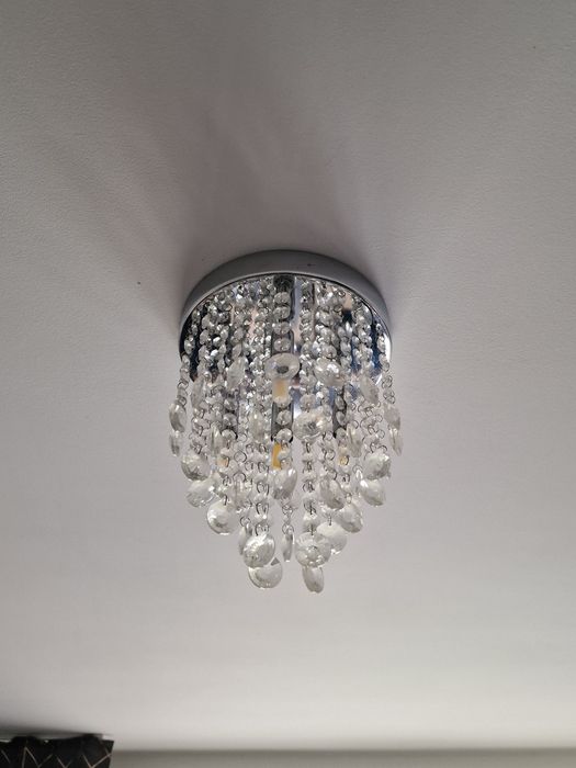 Żyrandol lampa led sufitowa z kryształkami + żarówki
