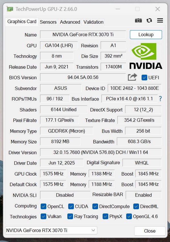 RTX 3070 Ti ASUS ROG Strix