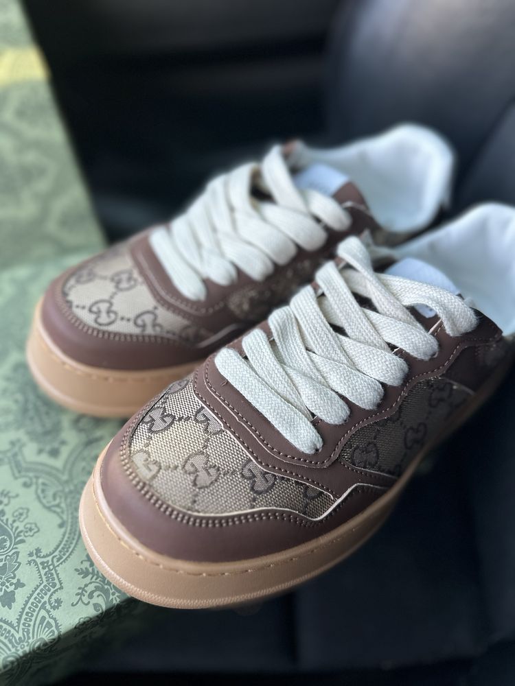 Кеди кросівки Гуччі Гуччи Gucci на високій коричневій підошві 38 39 40