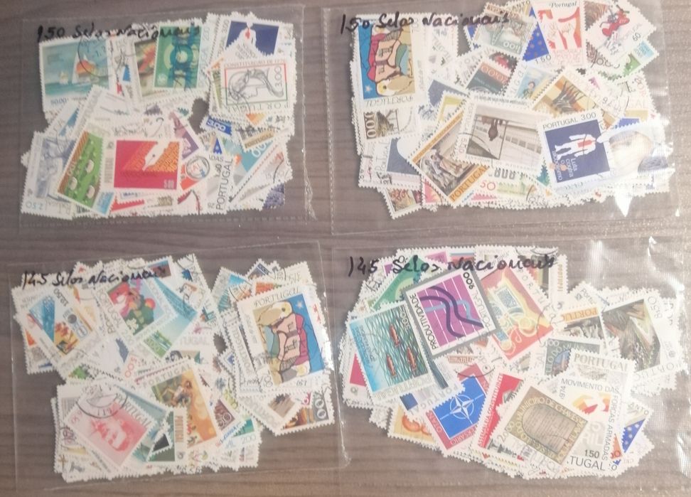 Lotes de 145 e 150 selos Nacionais