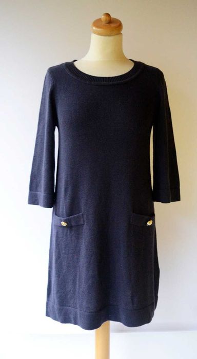 Sukienka H&M S Granatowa Sweterkowa Dzianinowa