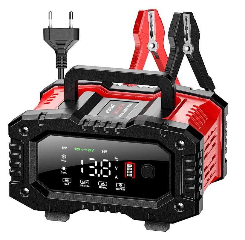 Prostownik Samochodowy do Akumulatorów z Rozruchem 12V 24V 25A Booster