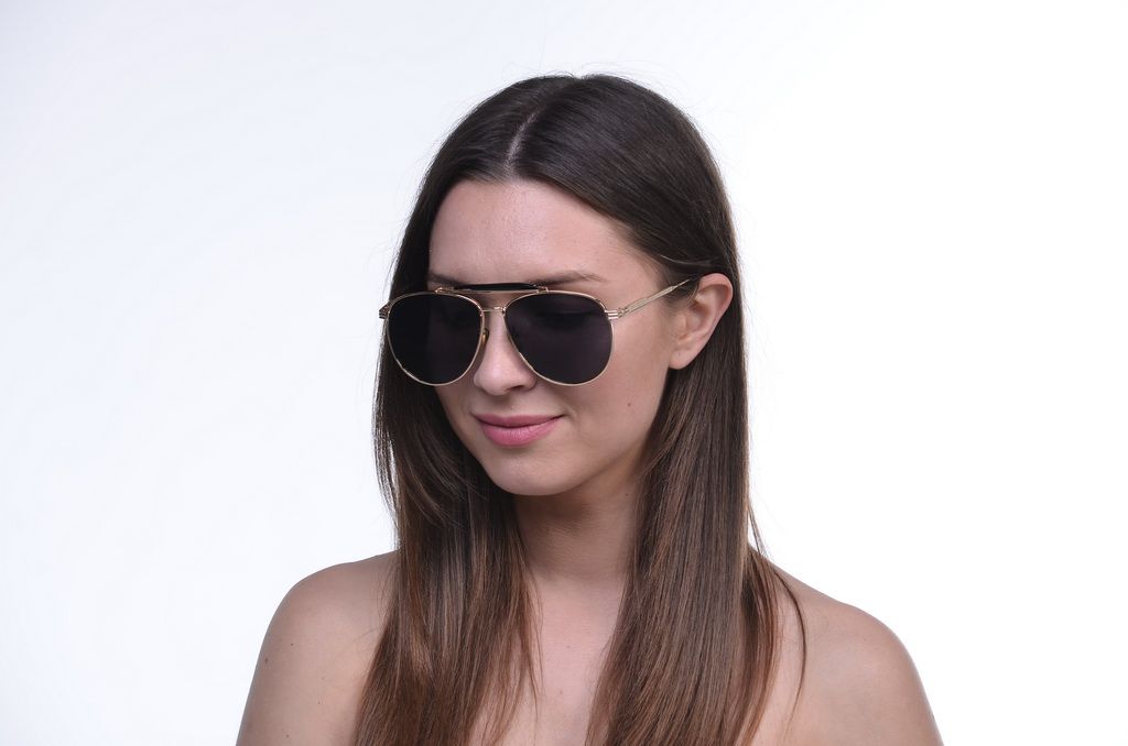 Женские солнцезащитные очки капли 8229b-g защита UV400 + футляр