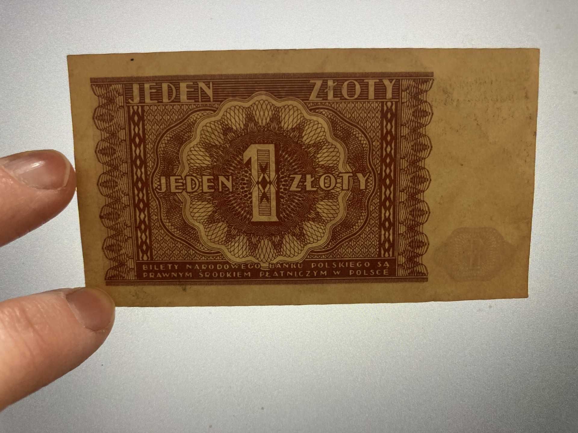 Banknot 1 złoty z 1946r.