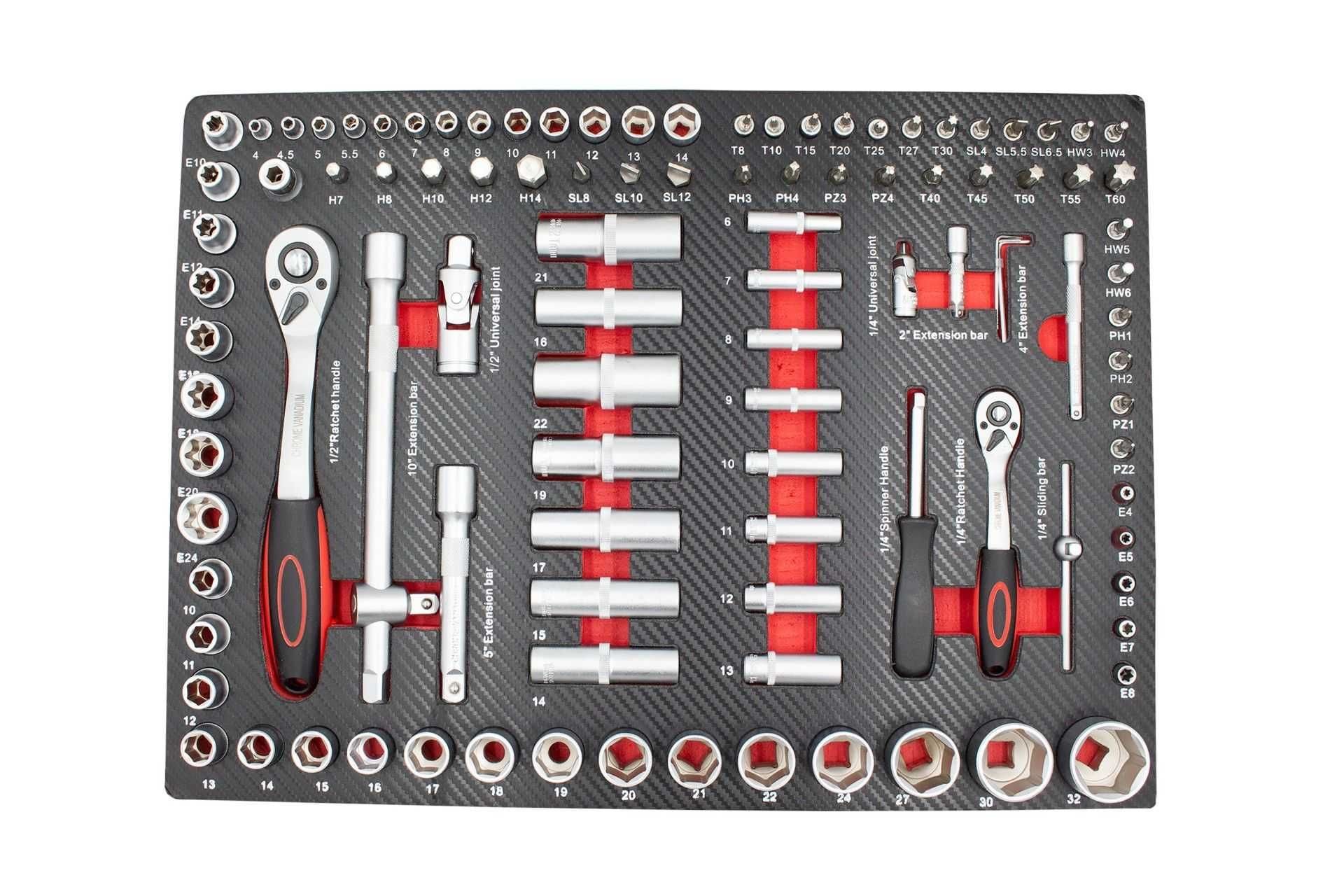 Kit Modulos com 236 ferramentas manutenção auto