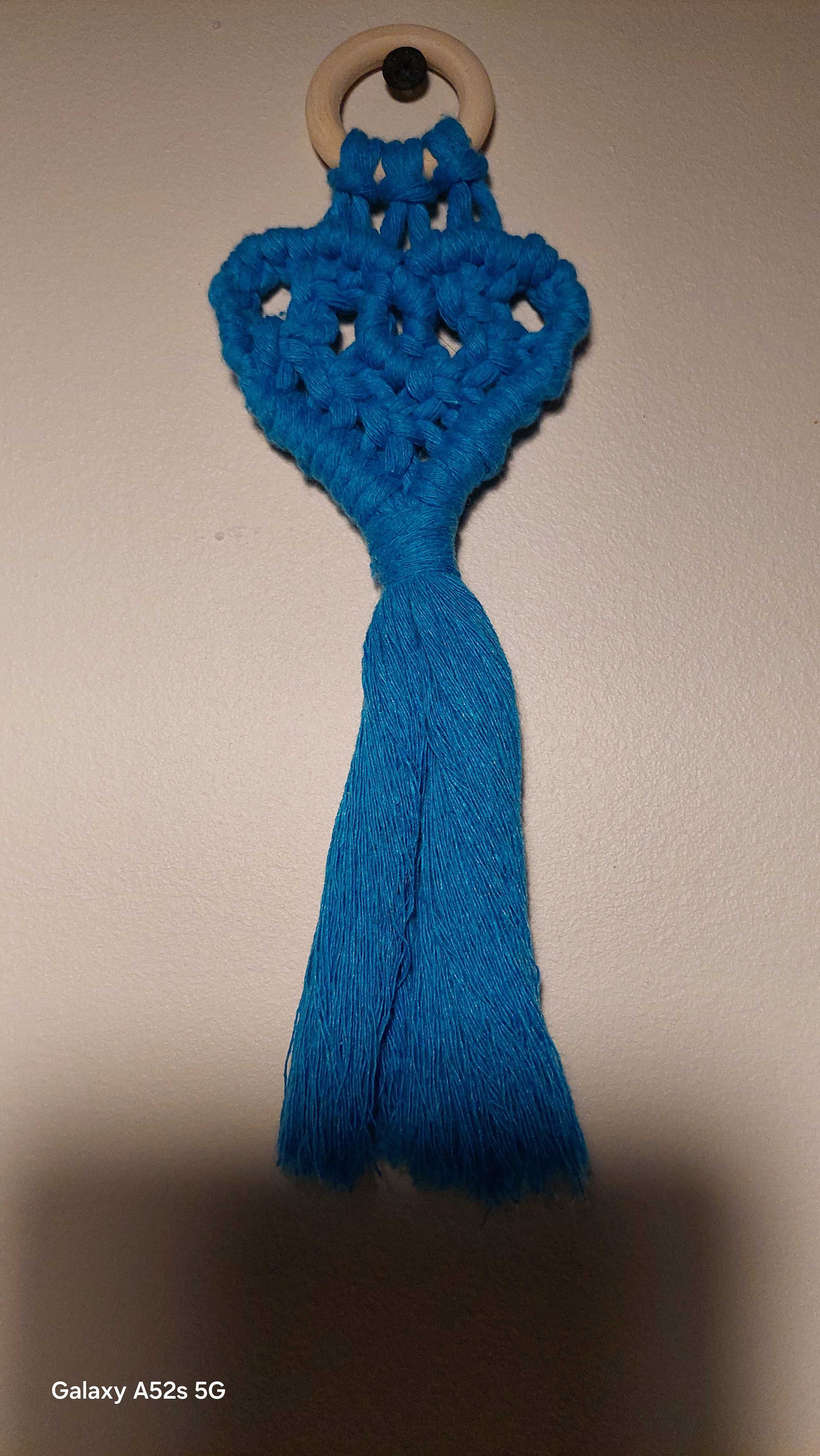Serce brelok/zawieszka macrame