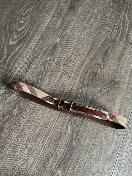 Ремінь burberrу nova check canvas and leather