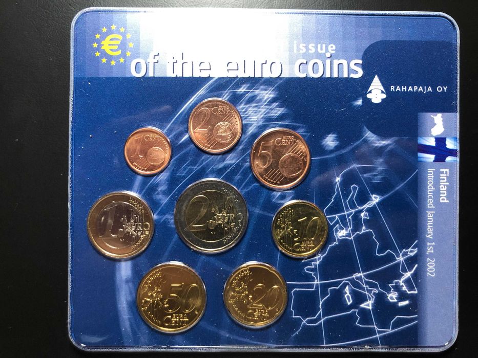 Set Anual Euros Finlândia 1999 e 2000 UNC com Blister