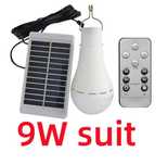 Lampa solarna żarówka ładowana panelem słonecznym.
