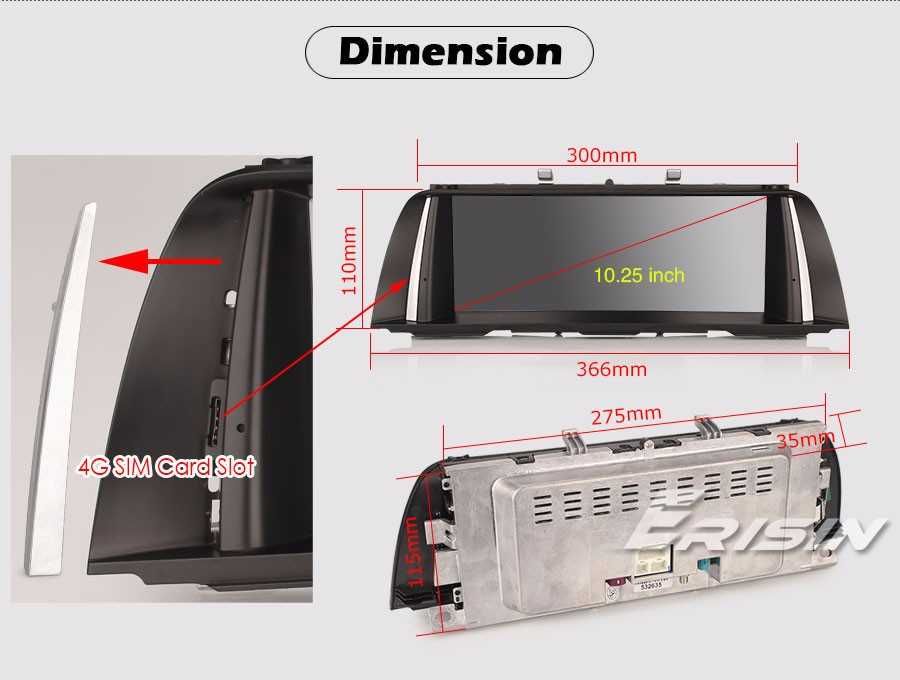 Android BMW 5 Series CIC F10 F11 Radio FM RDS GPS WiFi 4G MP3 USB