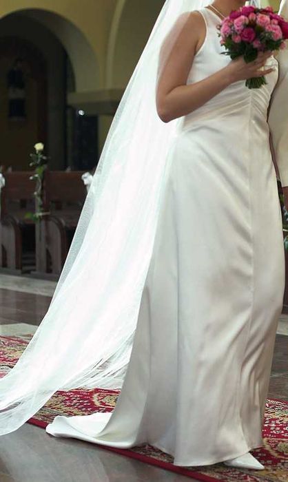 suknia ślubna z trenem rozmiar S szyta na miarę