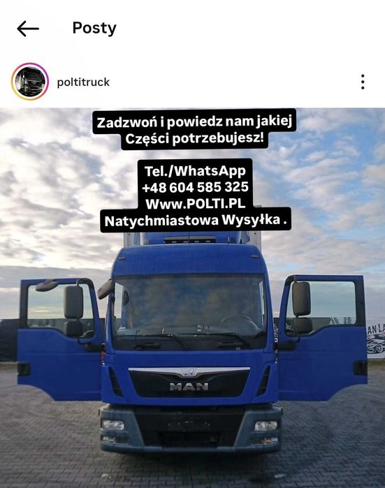 MAN TGL TGM Euro 3,4,5,6 na części Wysyłka 7 dni POLTI Strzemię